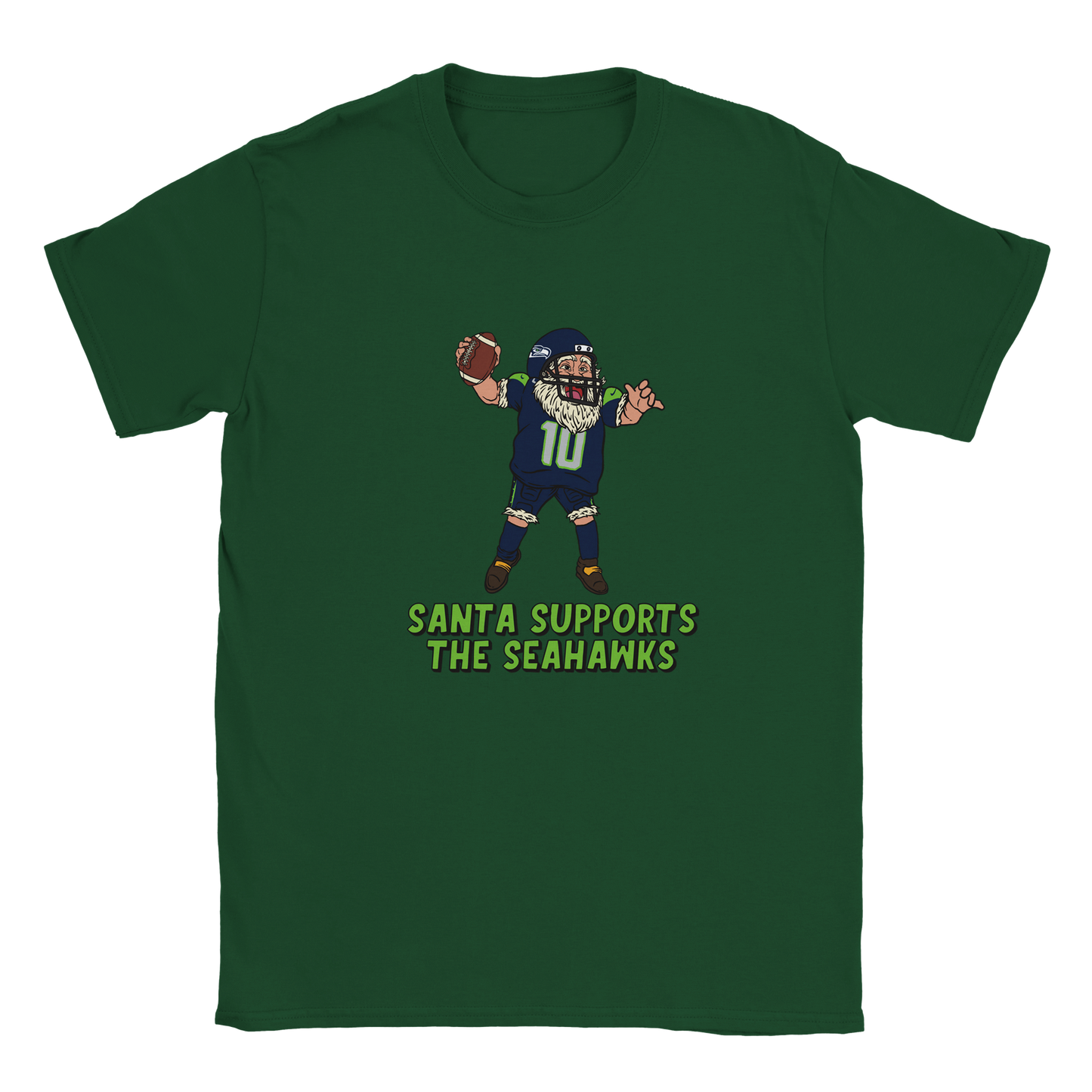 Seattle Seahawks Kids Crewneck Santa T-shirt