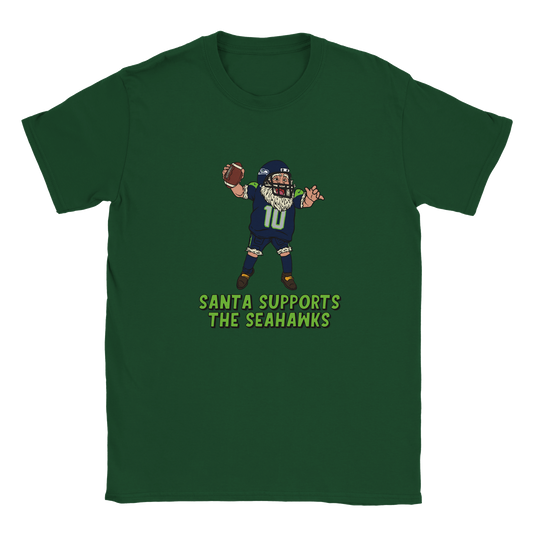 Seattle Seahawks Kids Crewneck Santa T-shirt