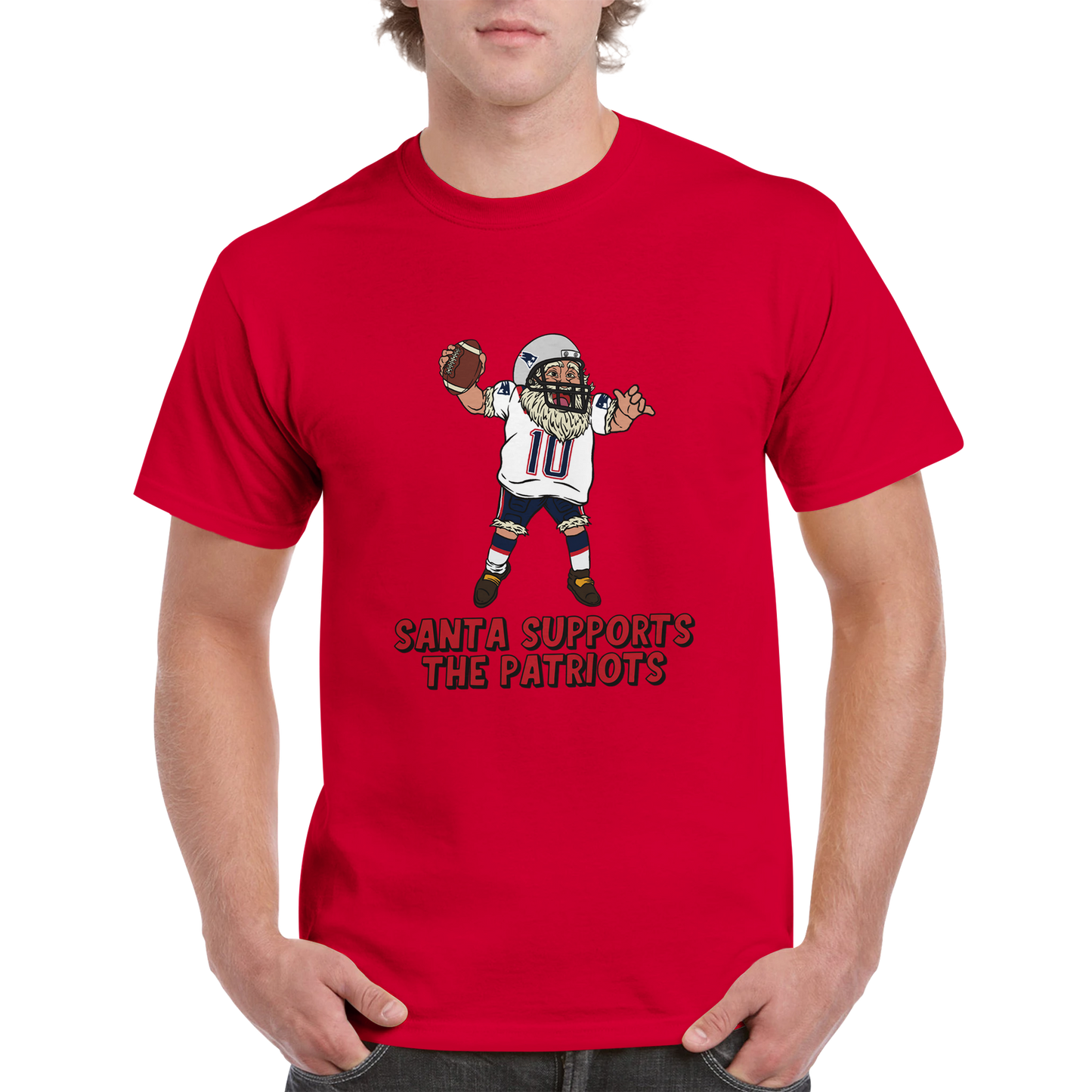 New England Patriots Unisex Crewneck Santa T-shirt