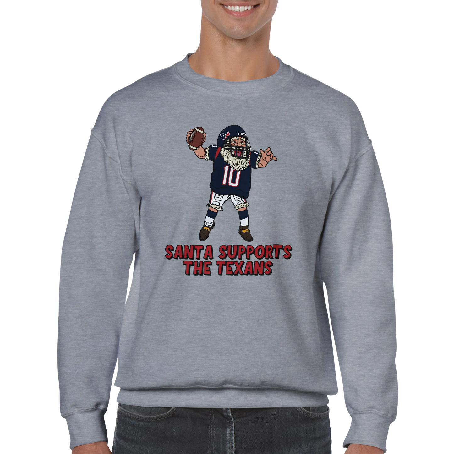 Houston Texans Unisex Crewneck Santa Sweatshirt