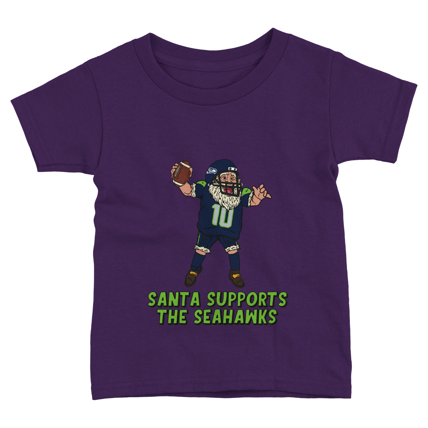 Seattle Seahawks Toddler Fine Jersey Santa T-Shirt