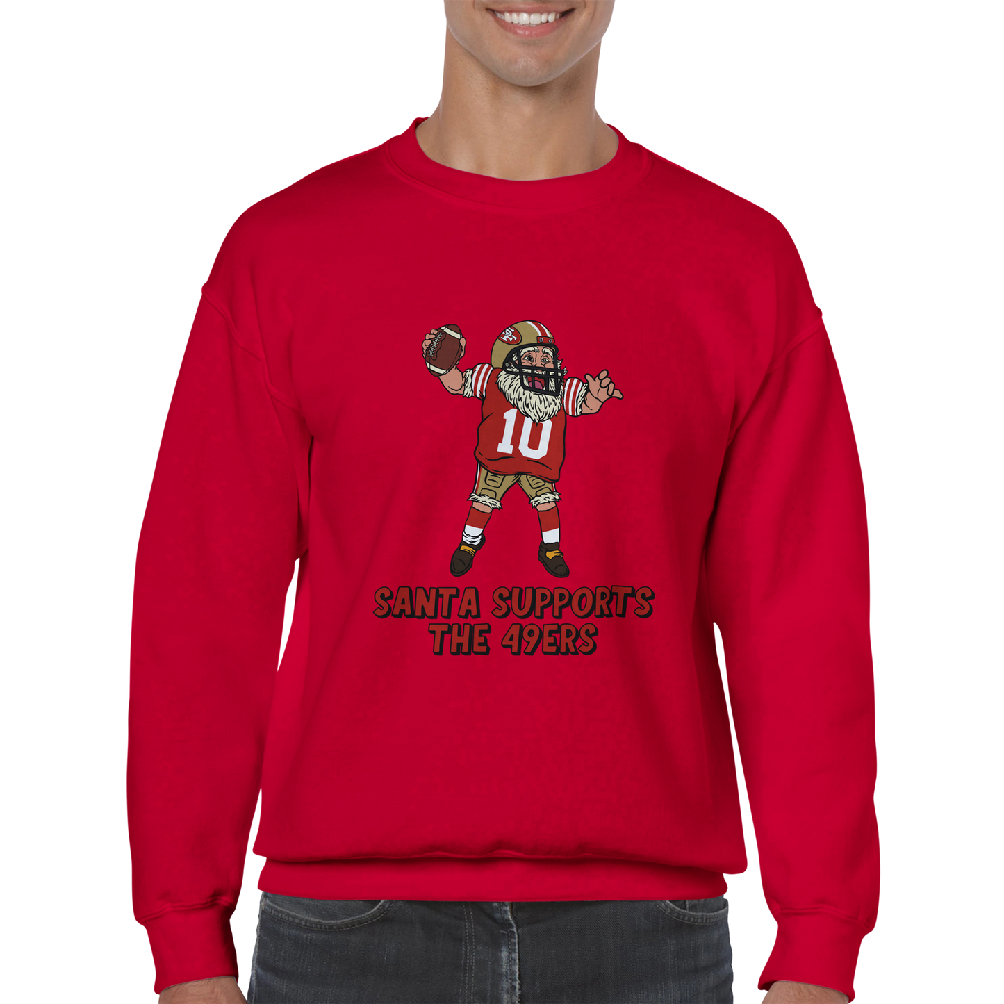 San Francisco 49ers Unisex Crewneck Santa Sweatshirt