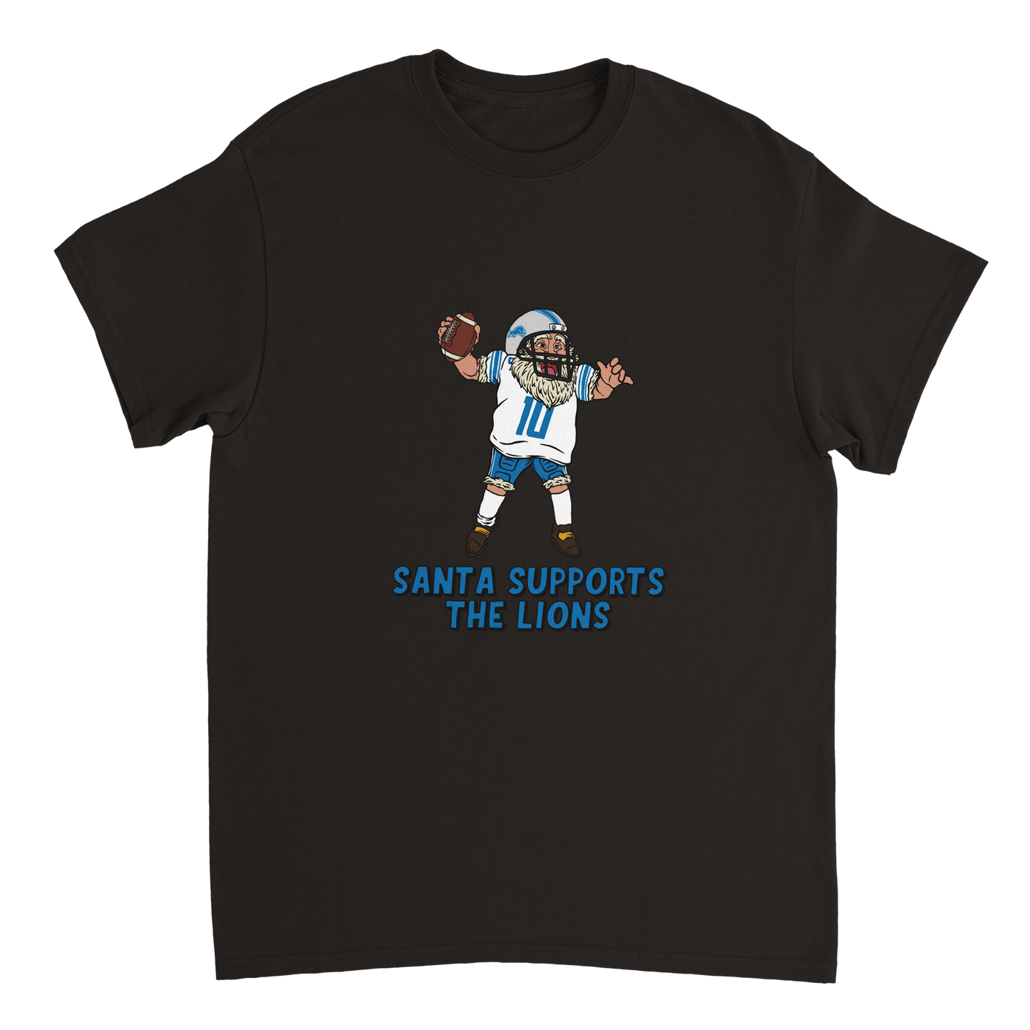 Detroit Lions Unisex Crewneck Santa T-shirt