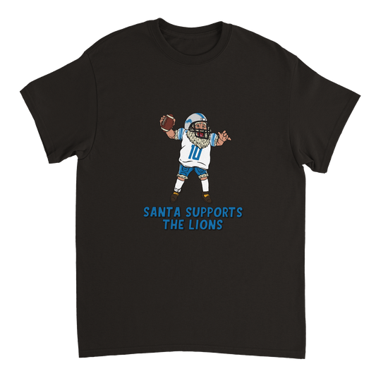 Detroit Lions Unisex Crewneck Santa T-shirt