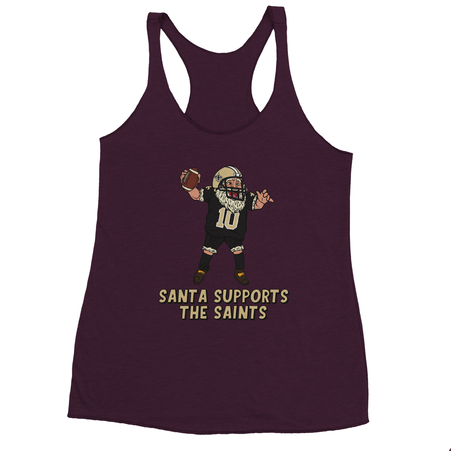 New Orleans Saints Women's Racerback Santa Tank Top