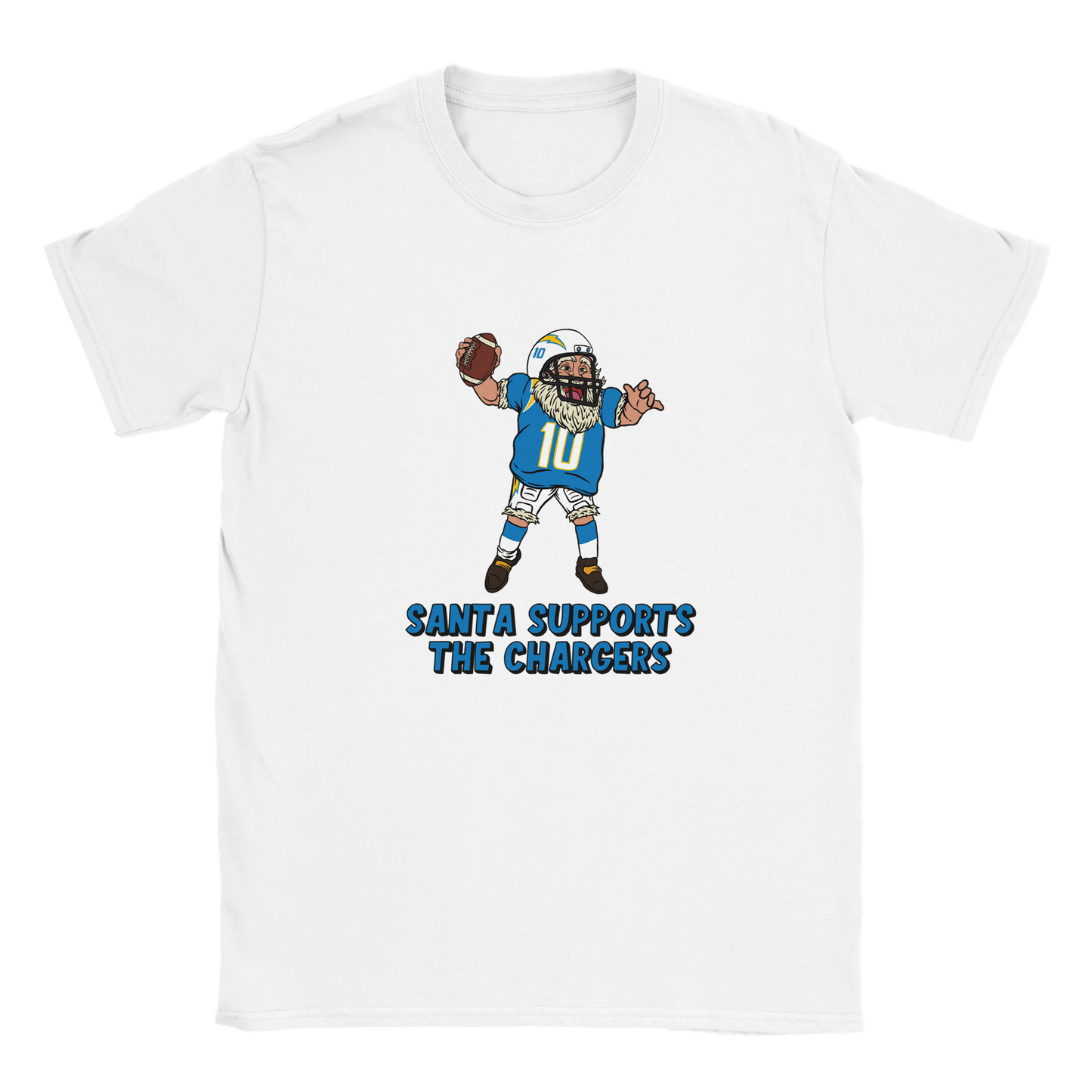 Los Angeles Chargers Kids Crewneck Santa T-shirt