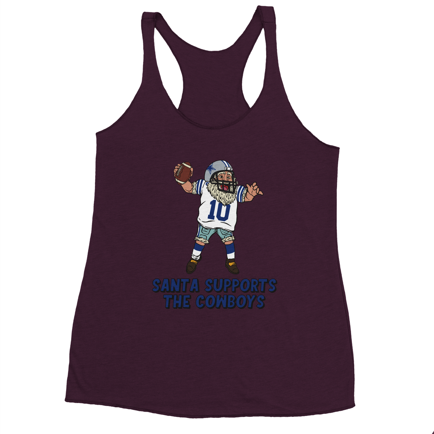 Dallas Cowboys Women's Racerback Santa Tank Top