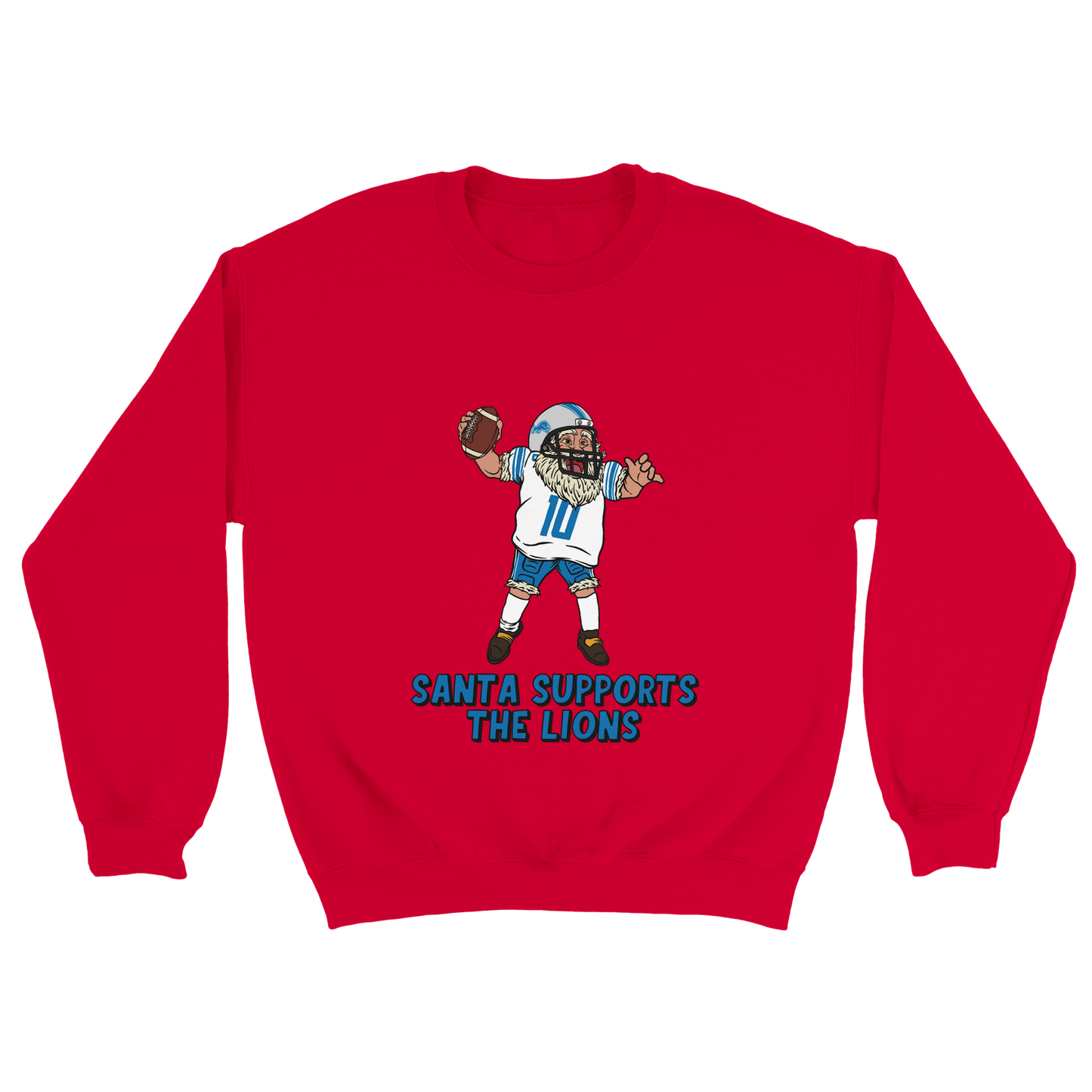 Detroit Lions Unisex Crewneck Santa Sweatshirt