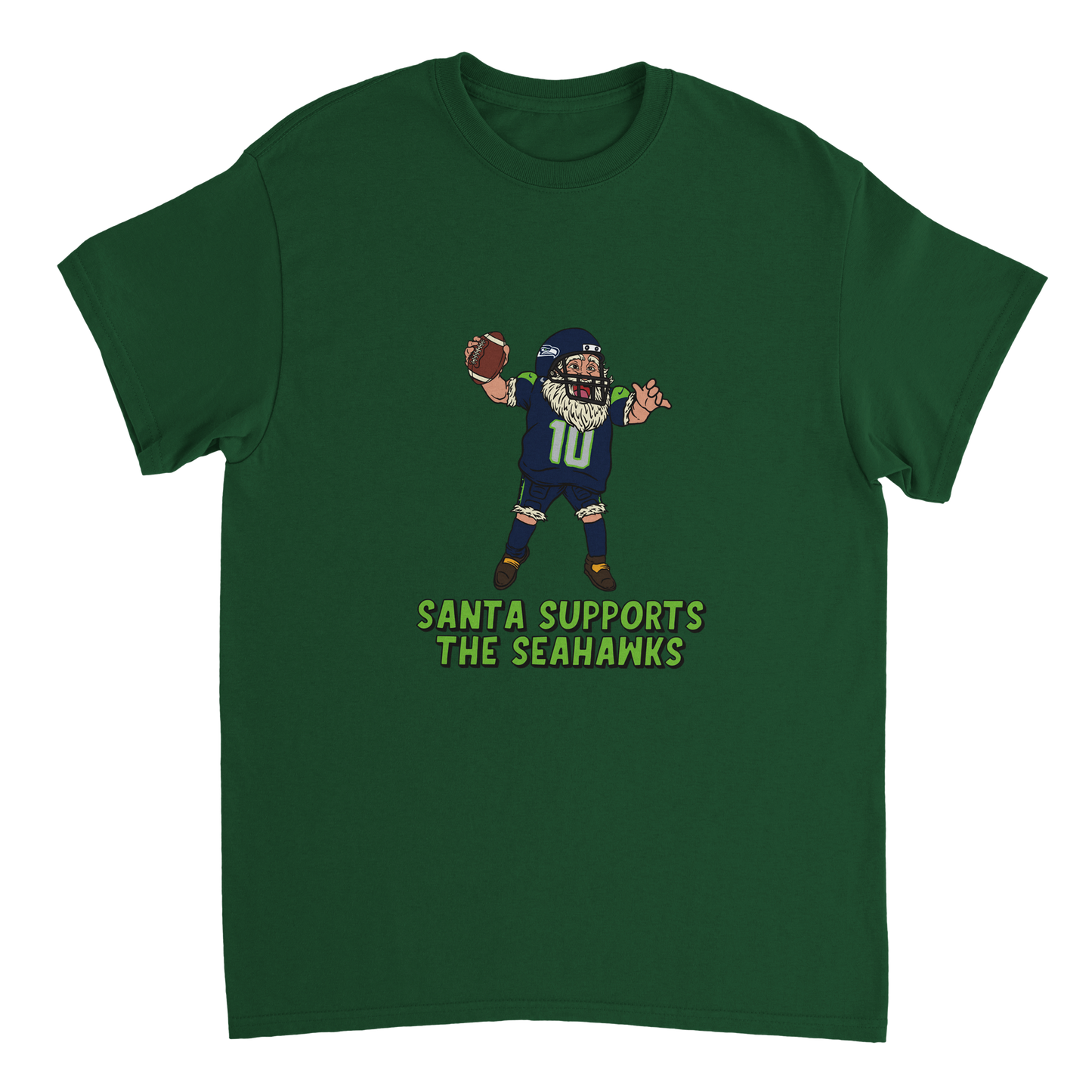 Seattle Seahawks Unisex Crewneck Santa T-shirt