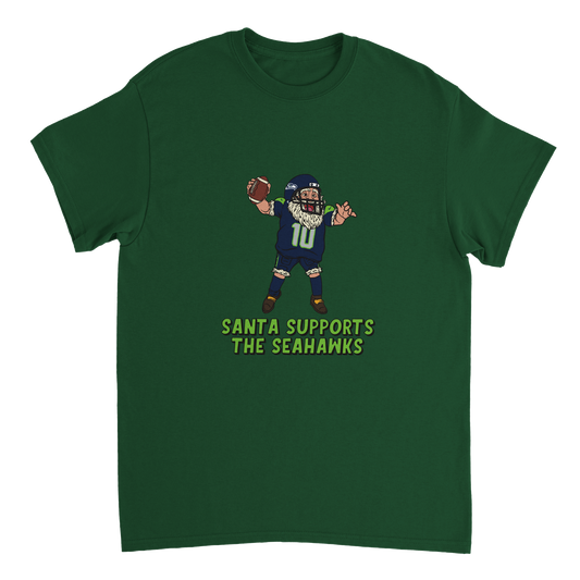 Seattle Seahawks Unisex Crewneck Santa T-shirt