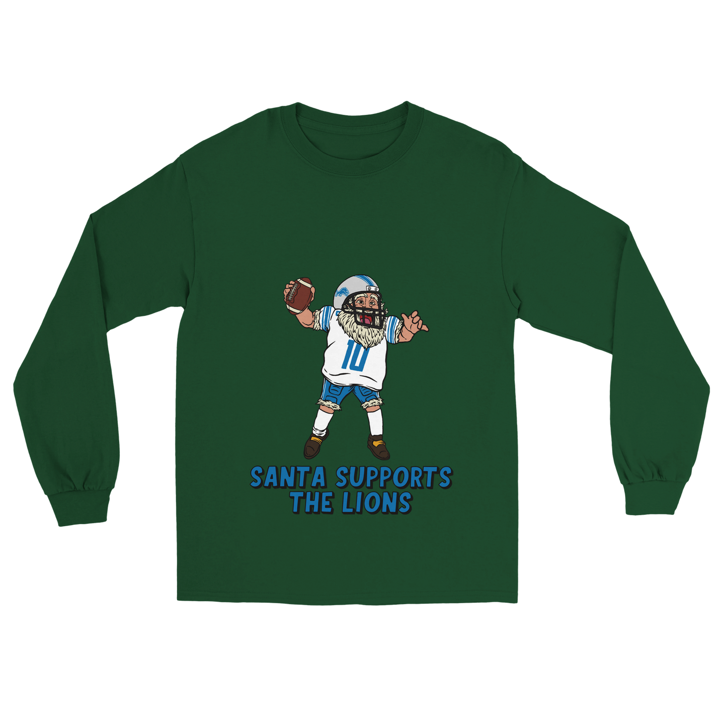 Detroit Lions Unisex Longsleeve Santa T-shirt