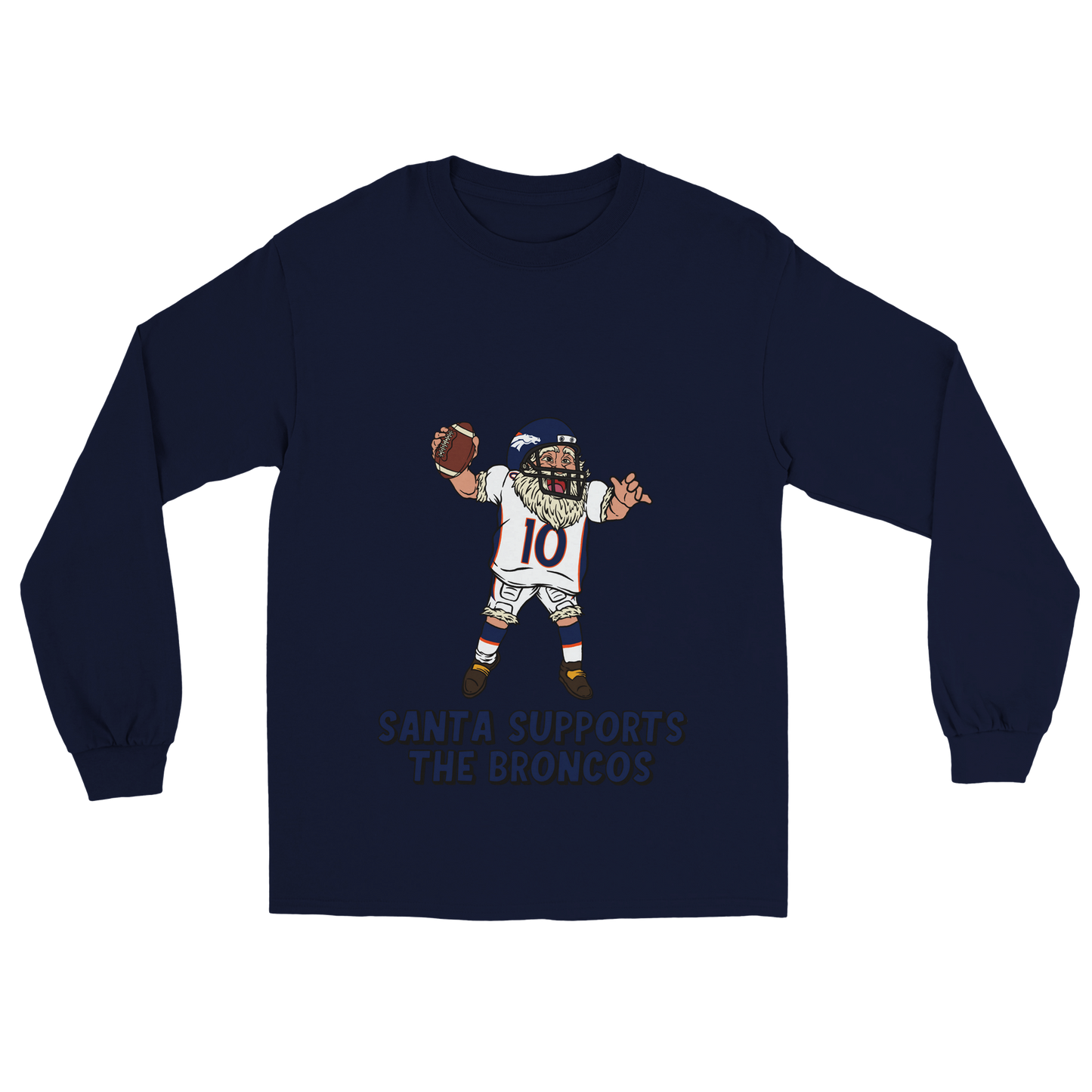 Denver Broncos Unisex Longsleeve Santa T-shirt