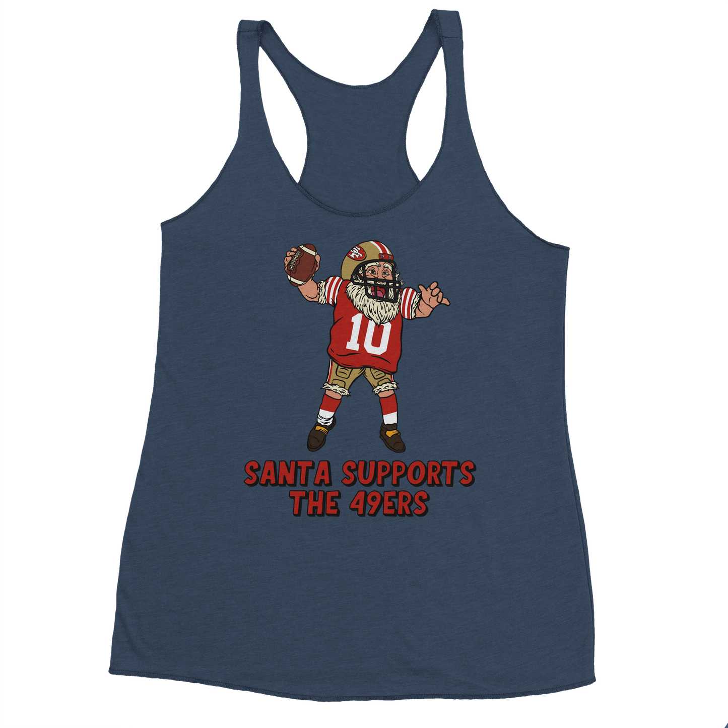 San Francisco 49ers Women's Racerback Santa Tank Top