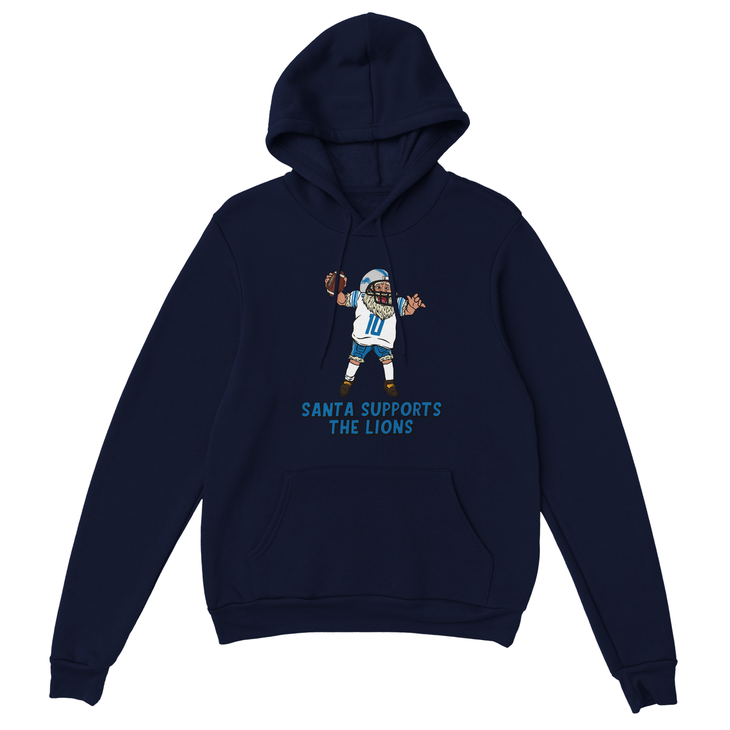 Detroit Lions Unisex Pullover Santa Hoodie