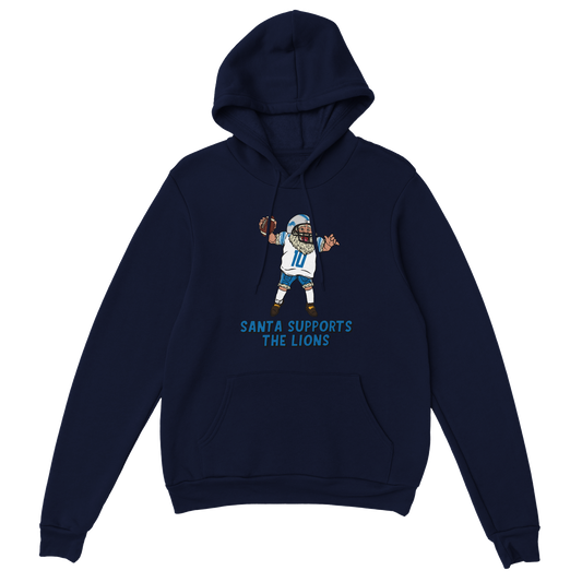 Detroit Lions Unisex Pullover Santa Hoodie