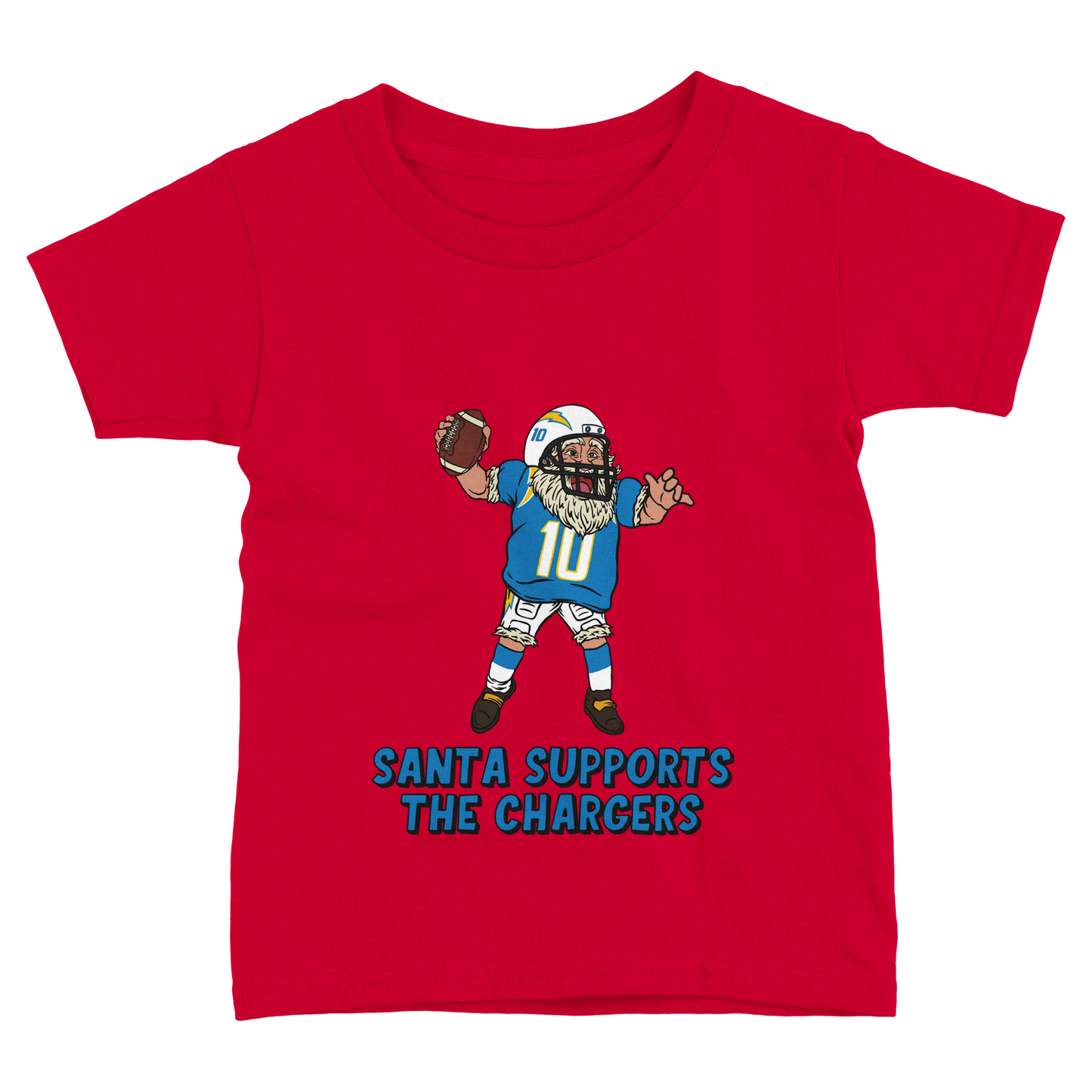 Los Angeles Chargers Toddler Fine Jersey Santa T-Shirt