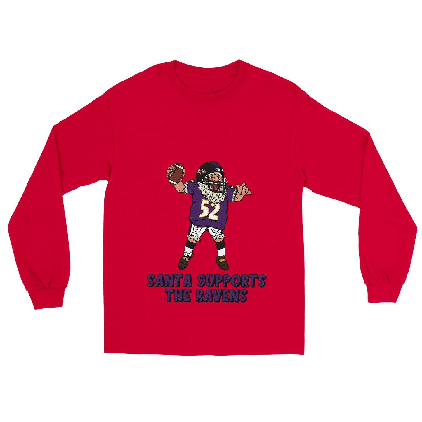 Baltimore Ravens Unisex Longsleeve Santa T-shirt