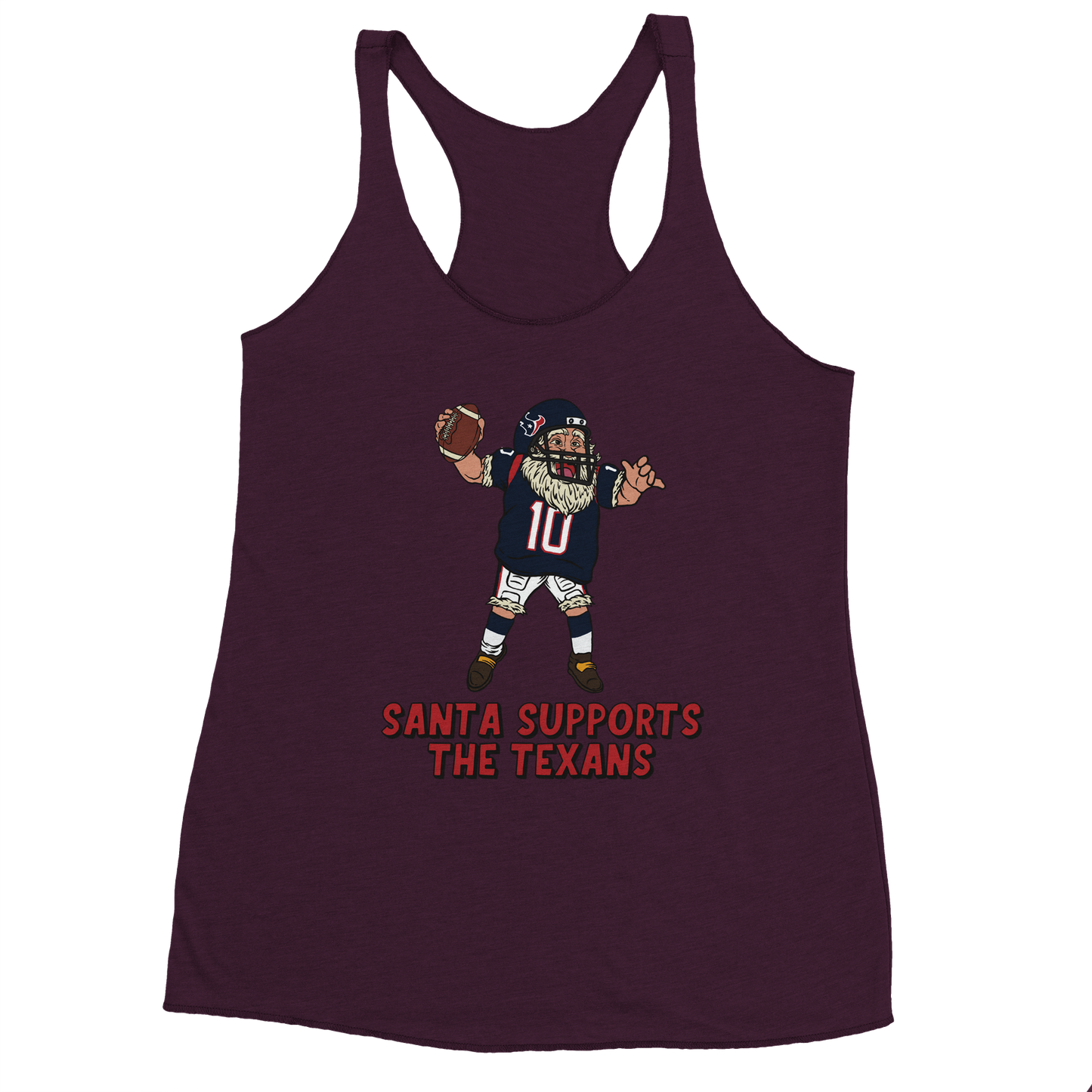 Houston Texans Women's Racerback Santa Tank Top