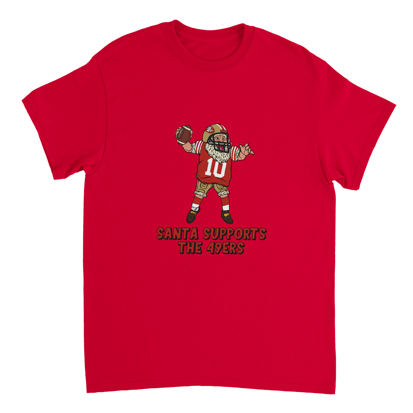 San Francisco 49ers Unisex Crewneck Santa T-shirt