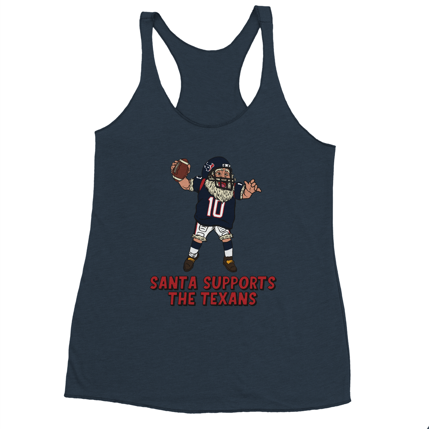 Houston Texans Women's Racerback Santa Tank Top