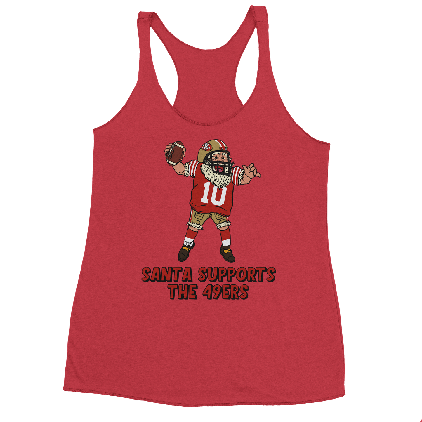 San Francisco 49ers Women's Racerback Santa Tank Top