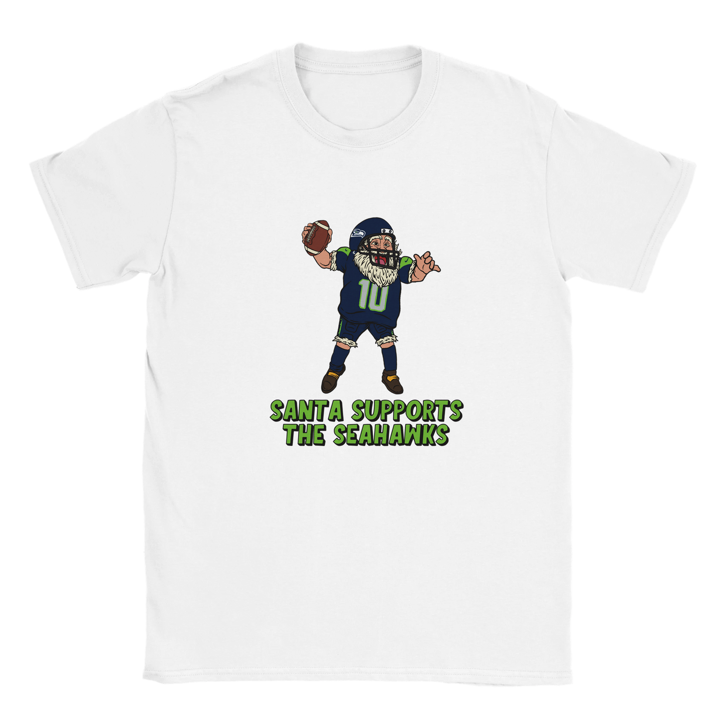 Seattle Seahawks Kids Crewneck Santa T-shirt