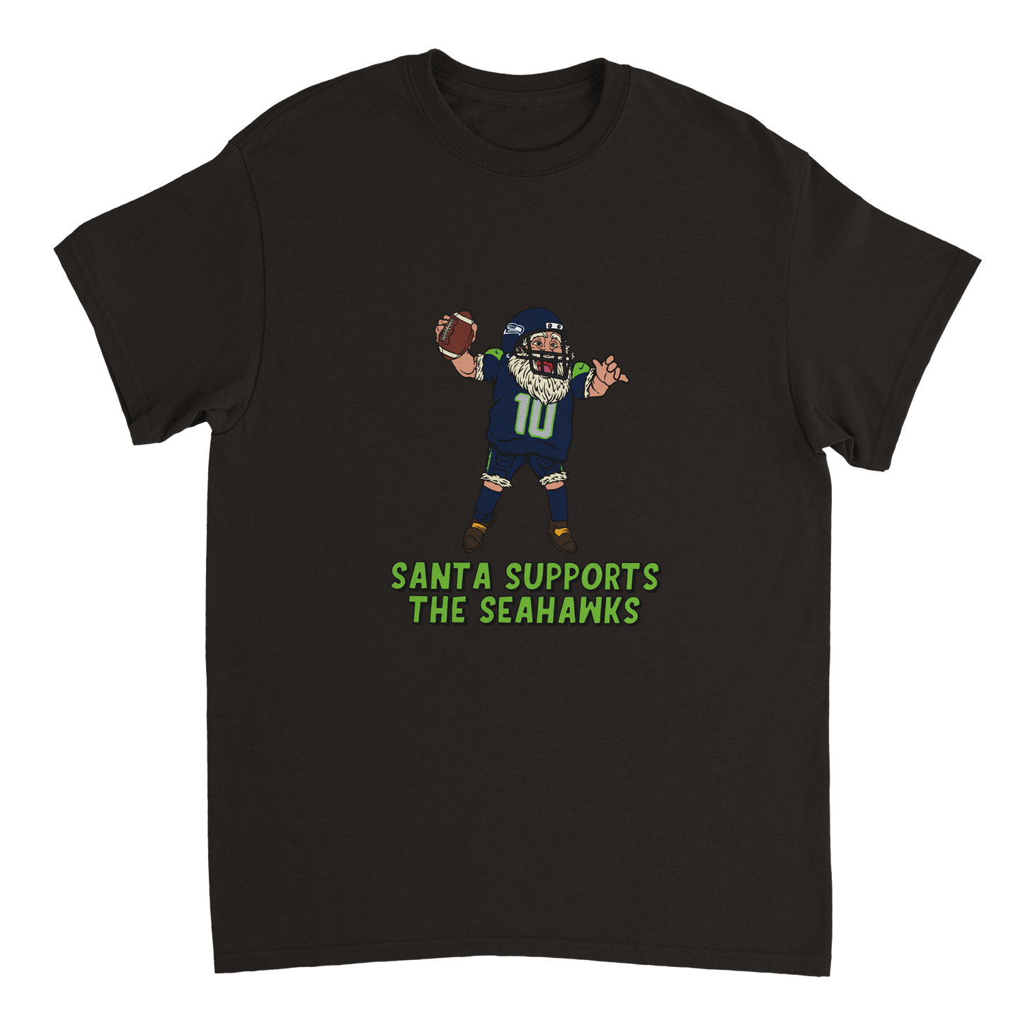 Seattle Seahawks Unisex Crewneck Santa T-shirt