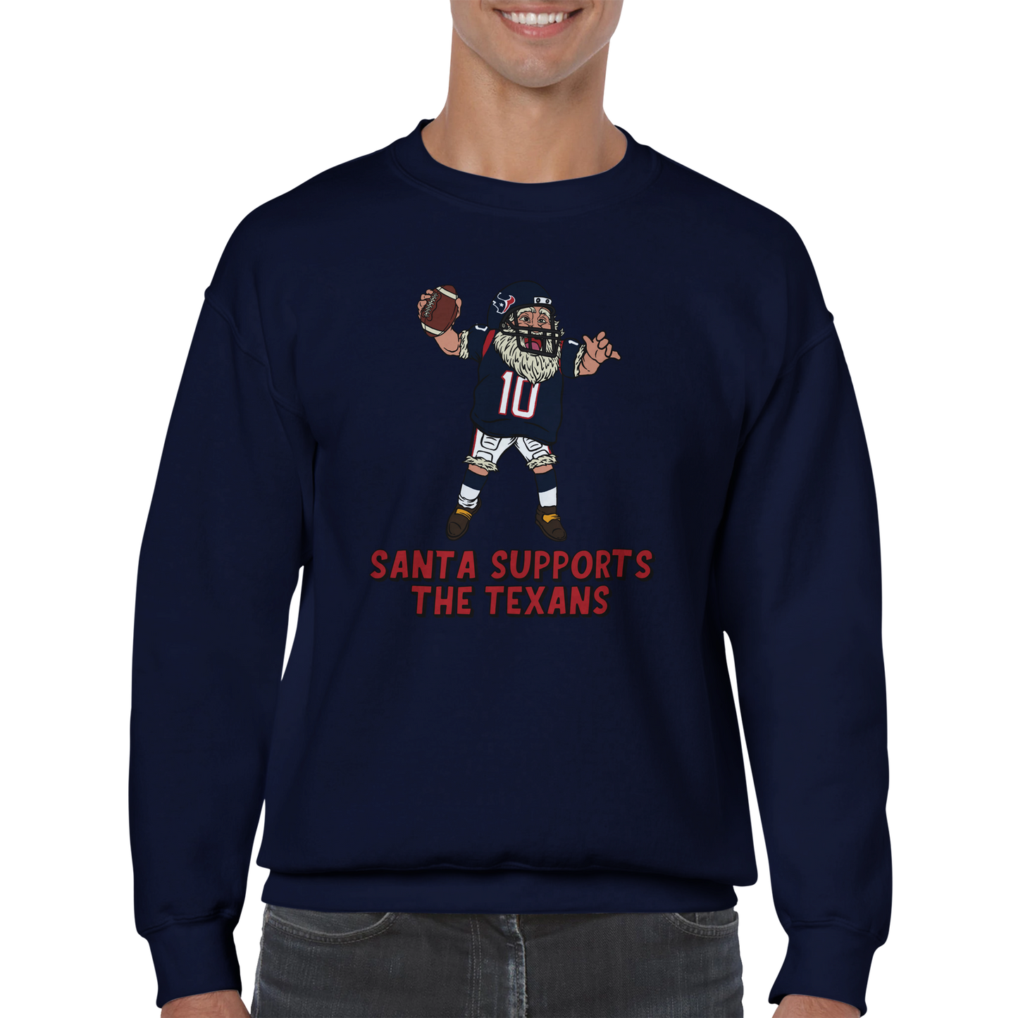 Houston Texans Unisex Crewneck Santa Sweatshirt