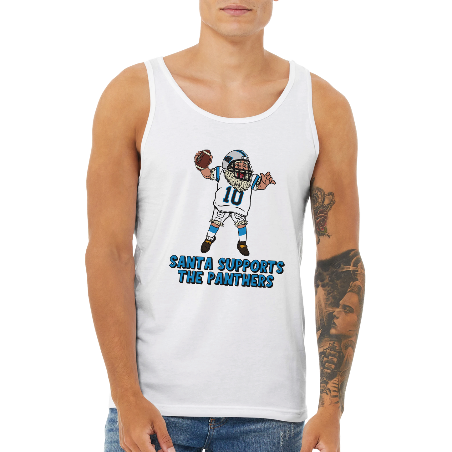 Carolina Panthers Unisex Santa Tank Top