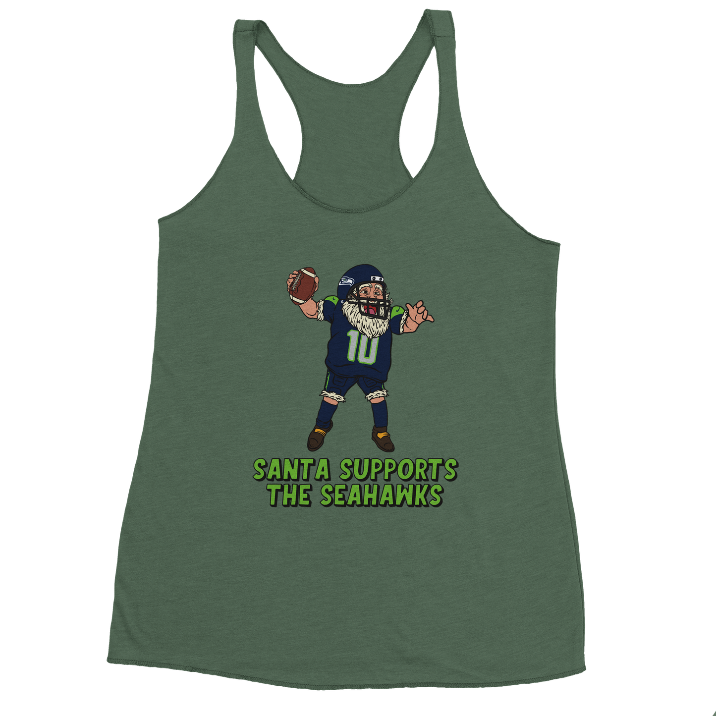 Seattle Seahawks Women's Racerback Santa Tank Top