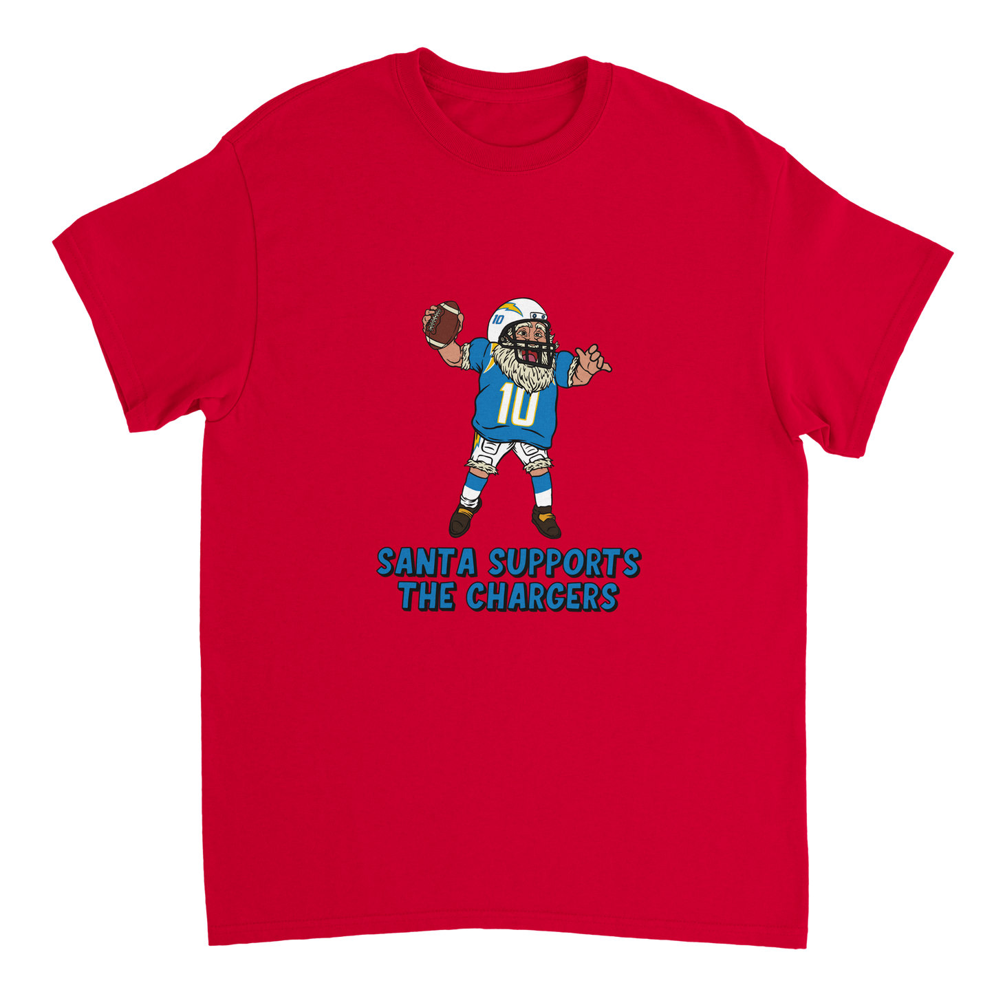 Los Angeles Chargers Unisex Crewneck Santa T-shirt