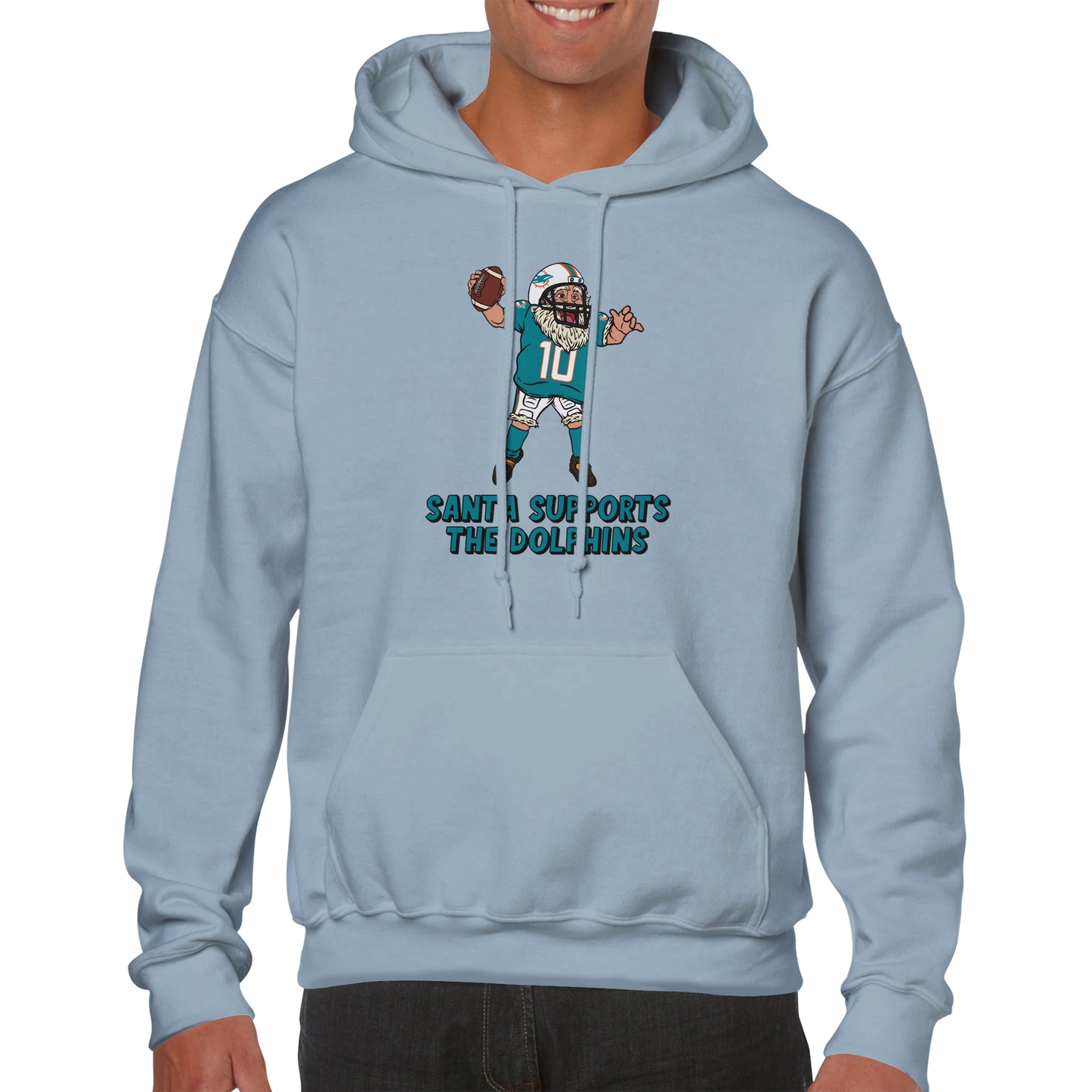 Miami Dolphins Unisex Pullover Santa Hoodie