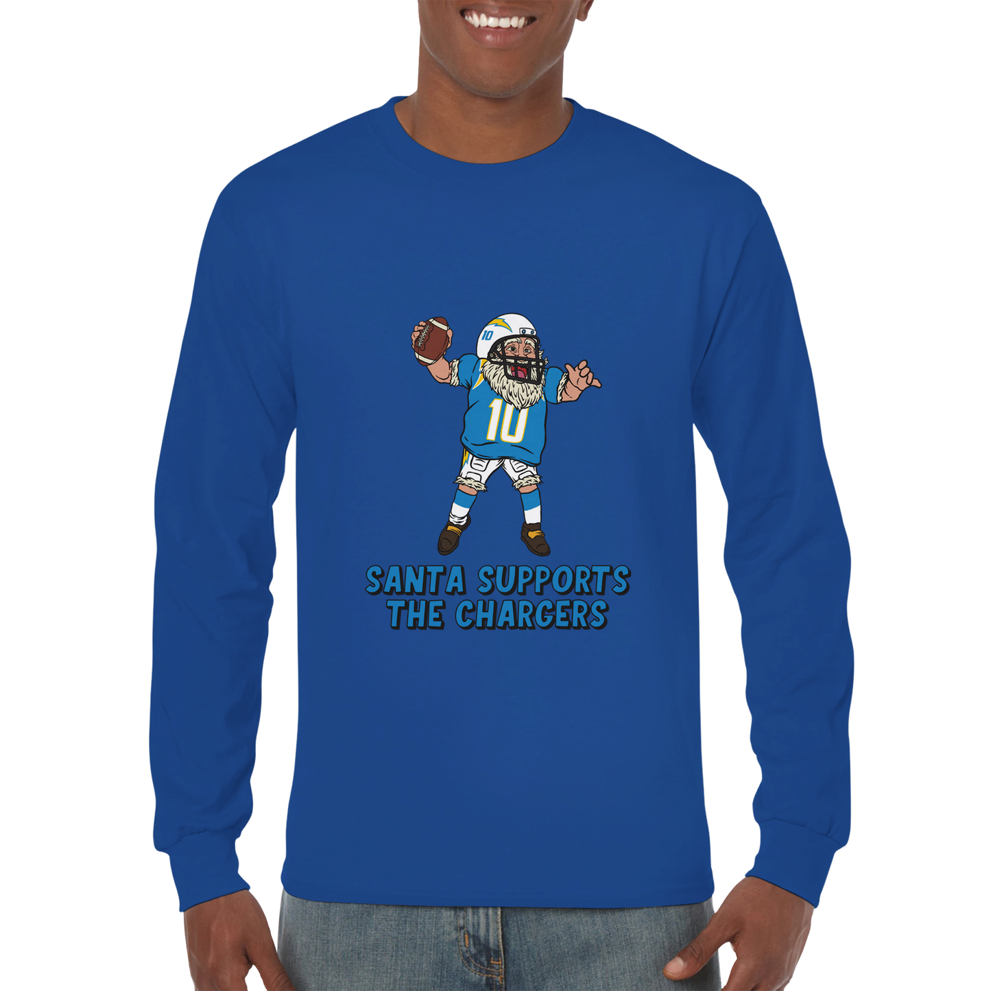 Los Angeles Chargers Unisex Longsleeve Santa T-shirt