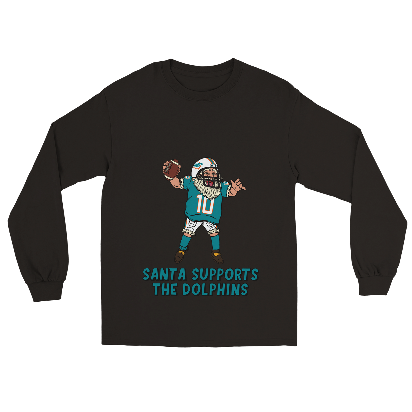 Miami Dolphins Unisex Longsleeve Santa T-shirt