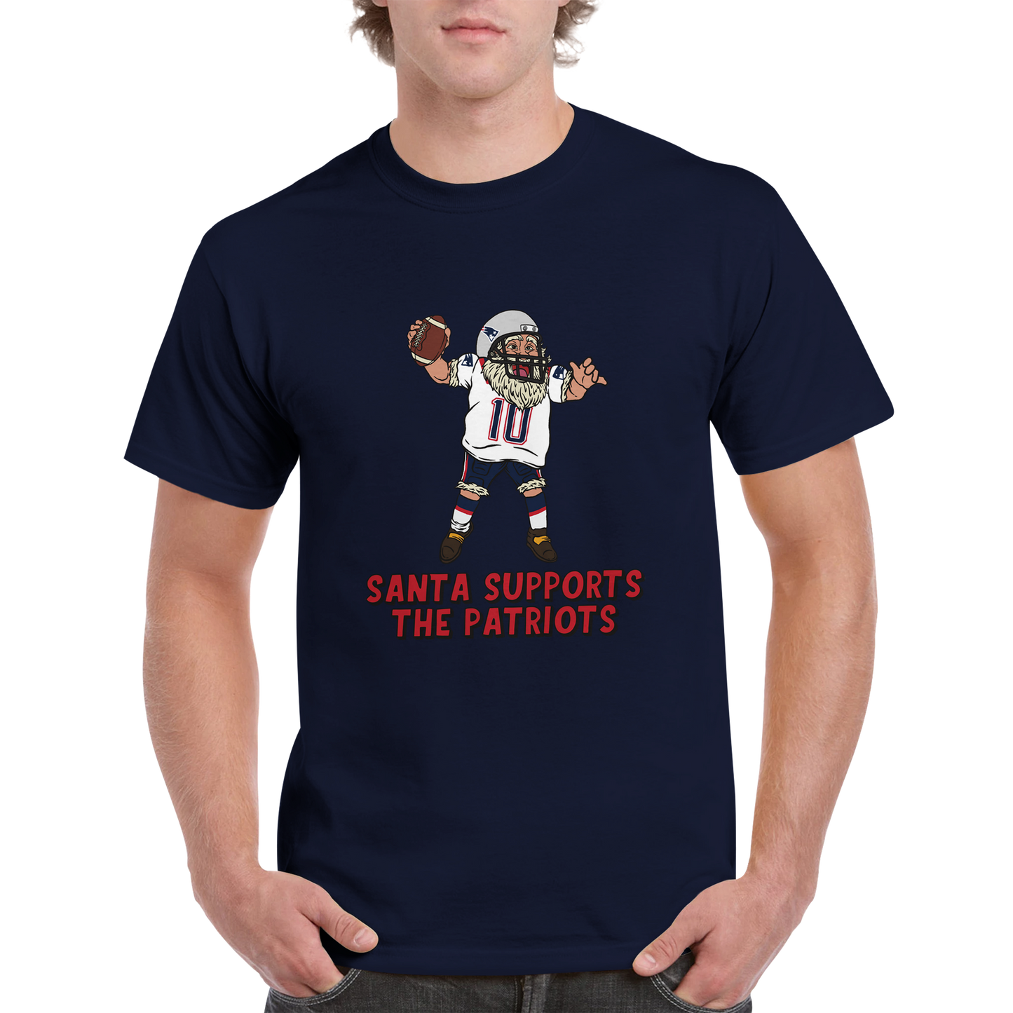 New England Patriots Unisex Crewneck Santa T-shirt