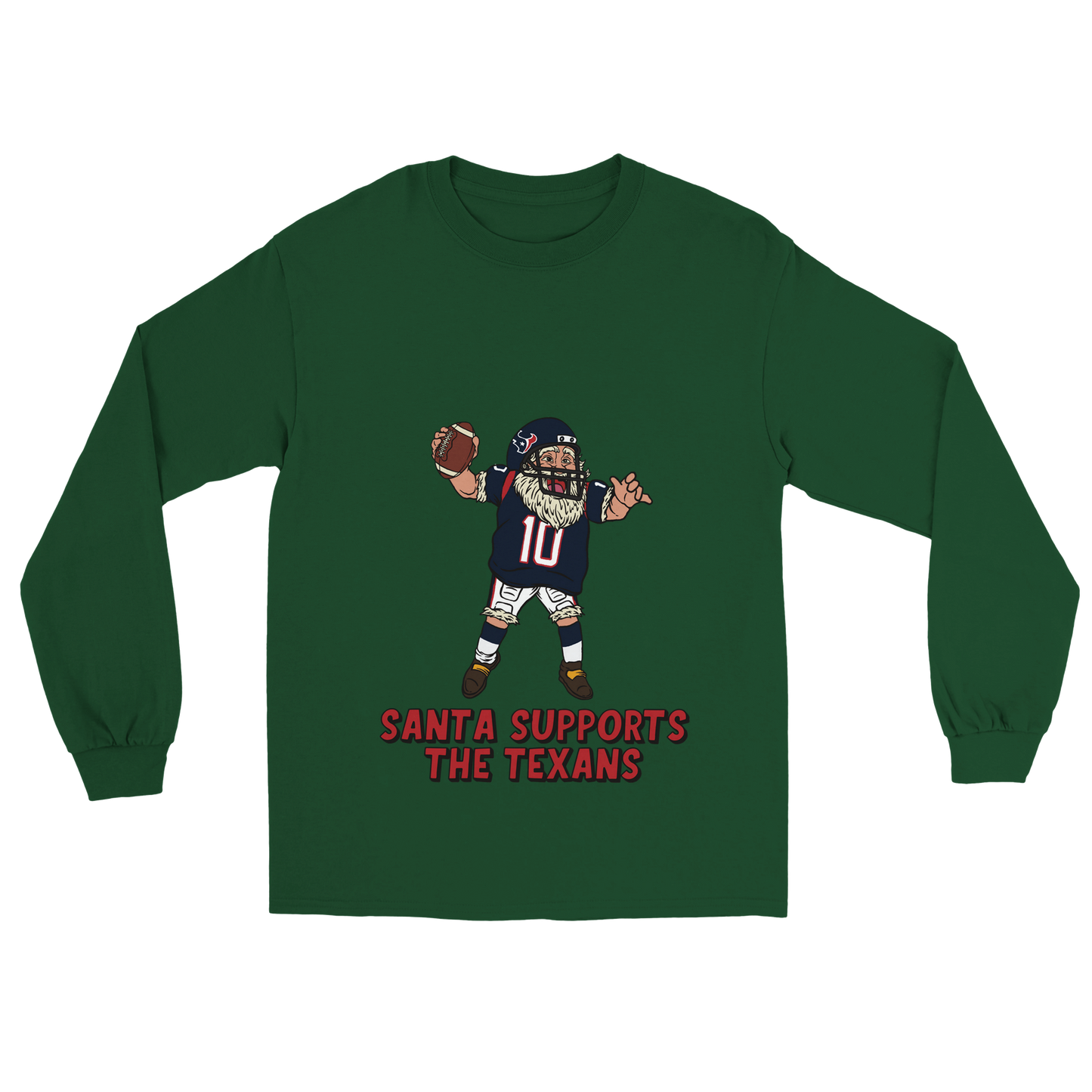 Houston Texans Unisex Longsleeve Santa T-shirt