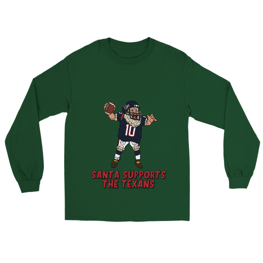 Houston Texans Unisex Longsleeve Santa T-shirt