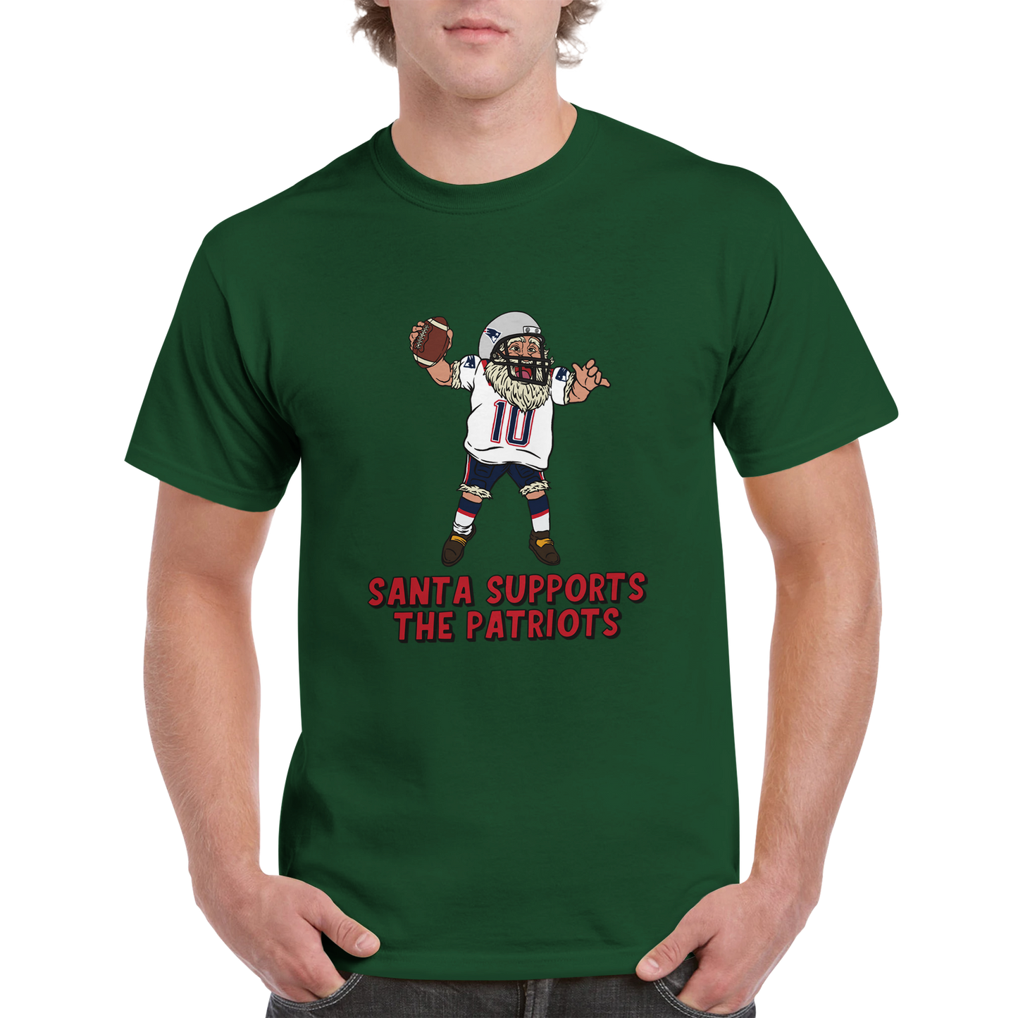 New England Patriots Unisex Crewneck Santa T-shirt