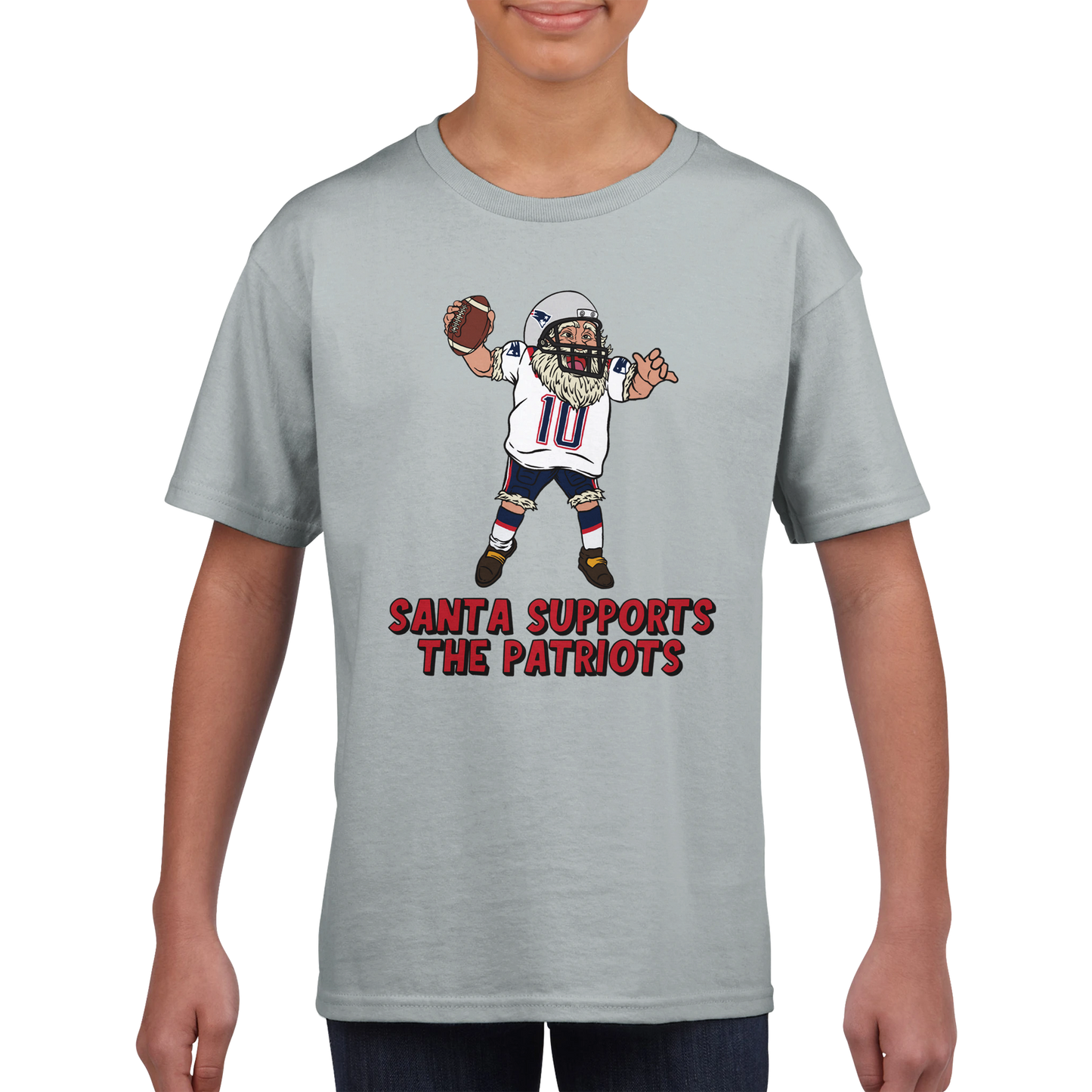 New England Patriots Kids Crewneck Santa T-shirt