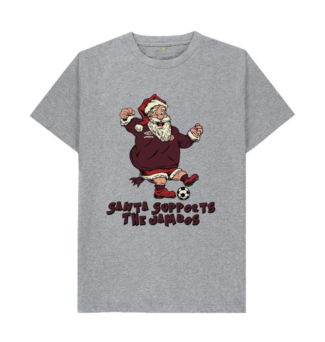 Athletic Grey Hearts Men's Santa T-shirt