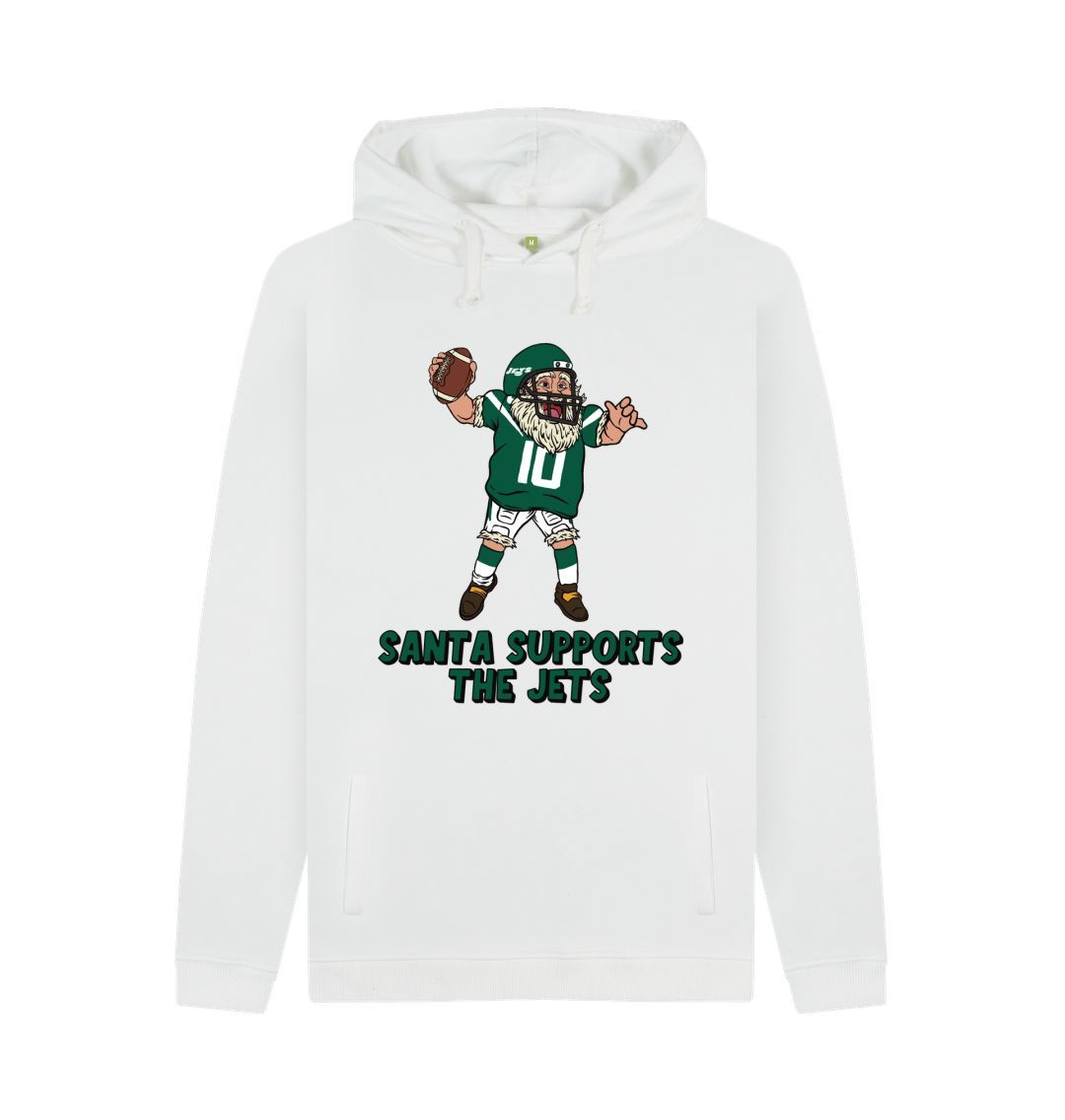 White New York Jets Santa Hoody (Green text)