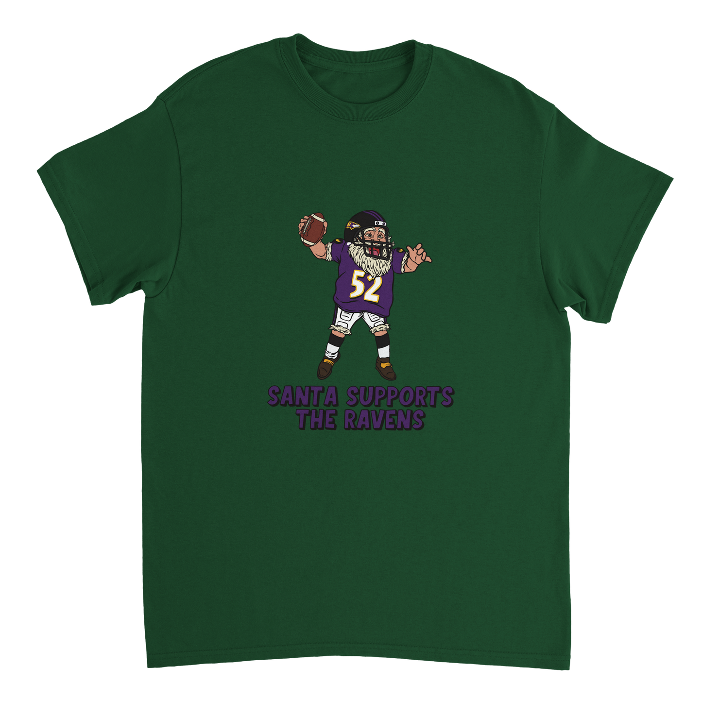 Baltimore Ravens Unisex Crewneck Santa T-shirt