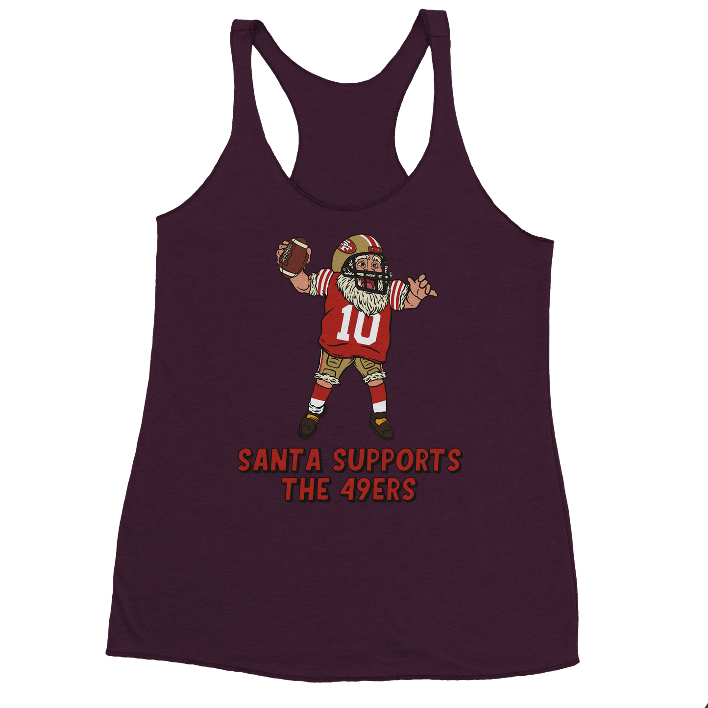 San Francisco 49ers Women's Racerback Santa Tank Top