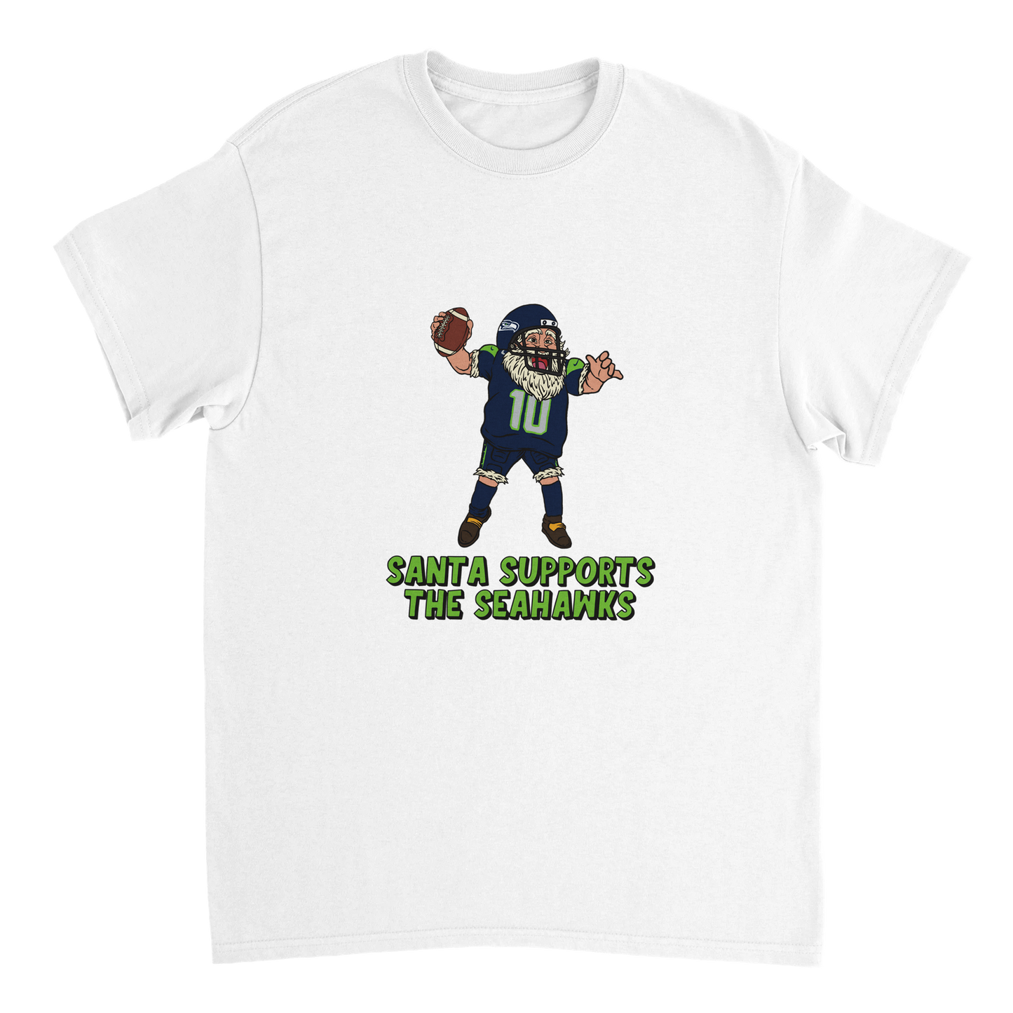 Seattle Seahawks Unisex Crewneck Santa T-shirt