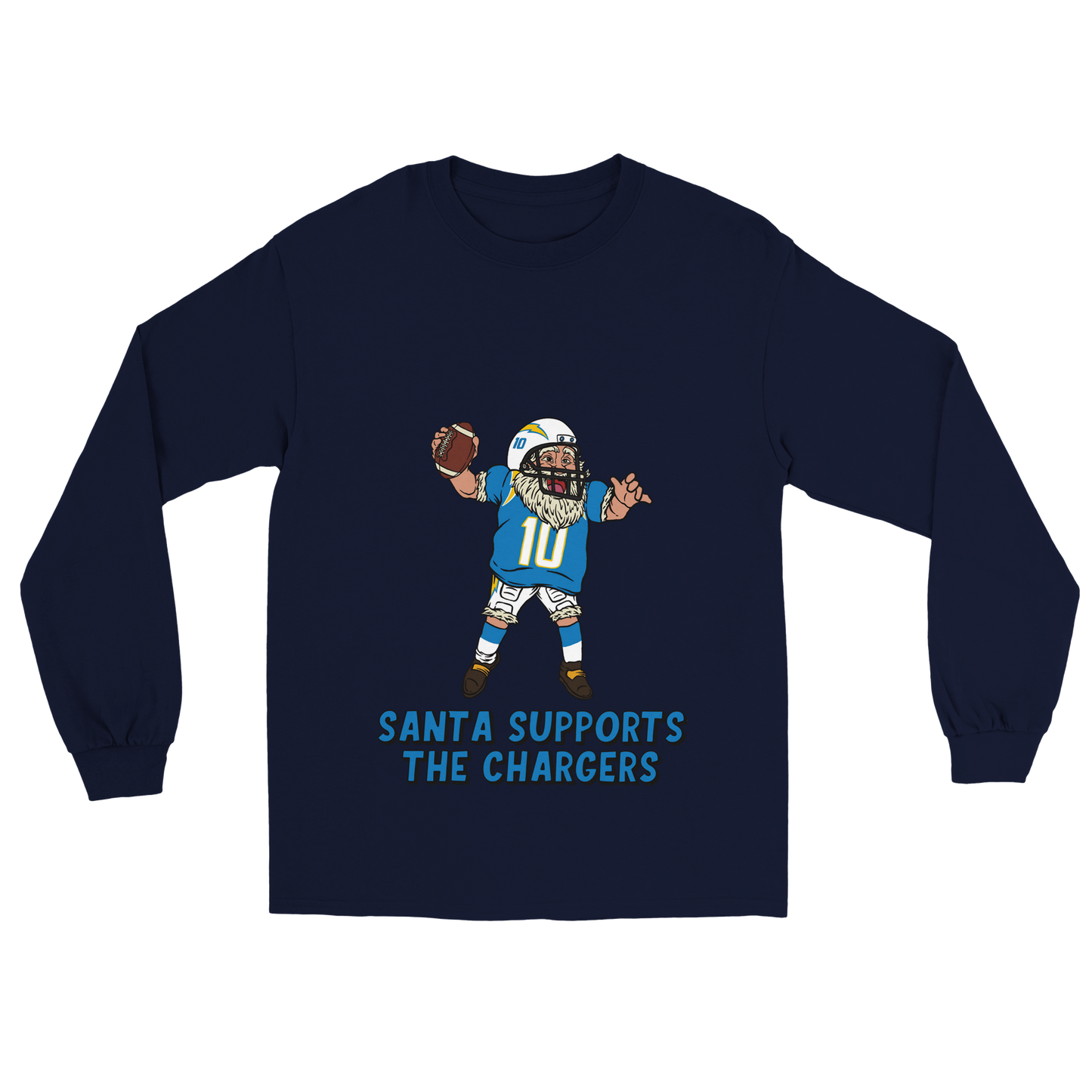 Los Angeles Chargers Unisex Longsleeve Santa T-shirt