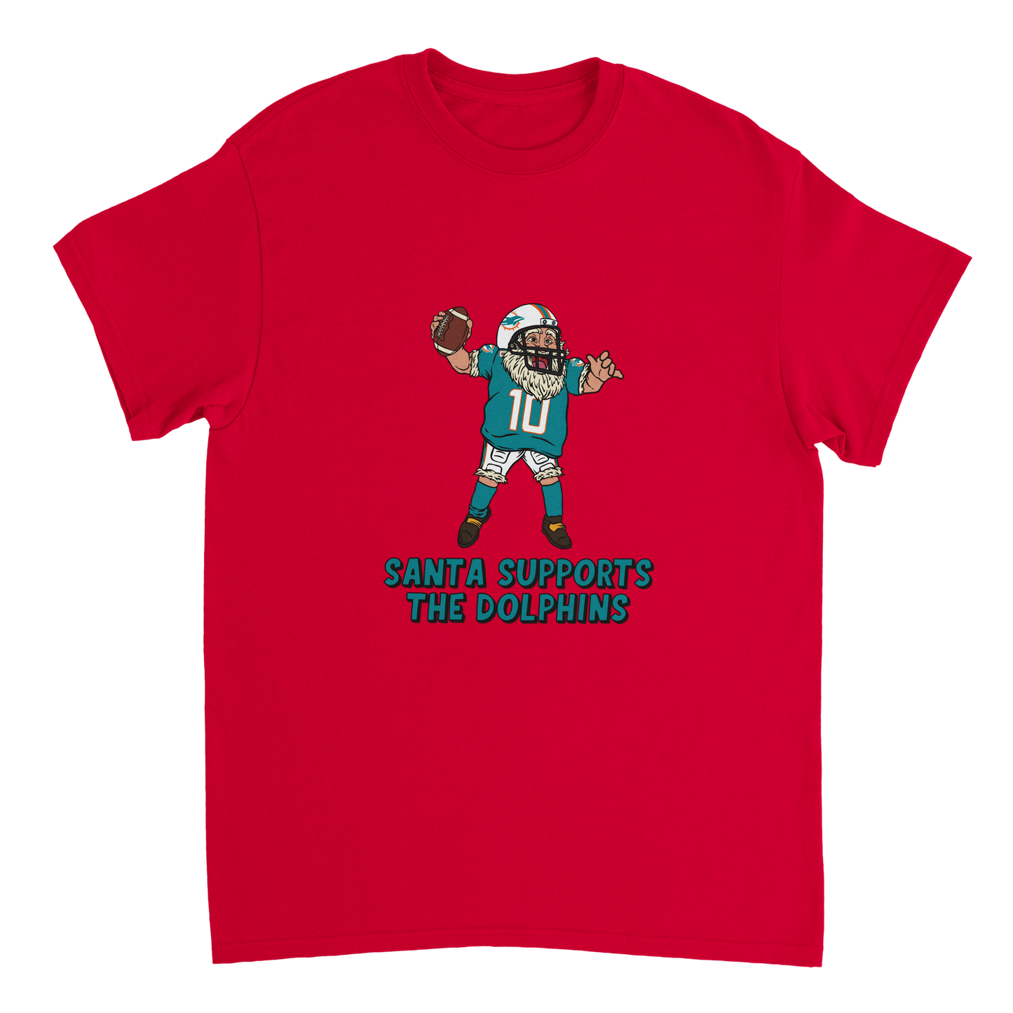 Miami Dolphins Unisex Crewneck Santa T-shirt