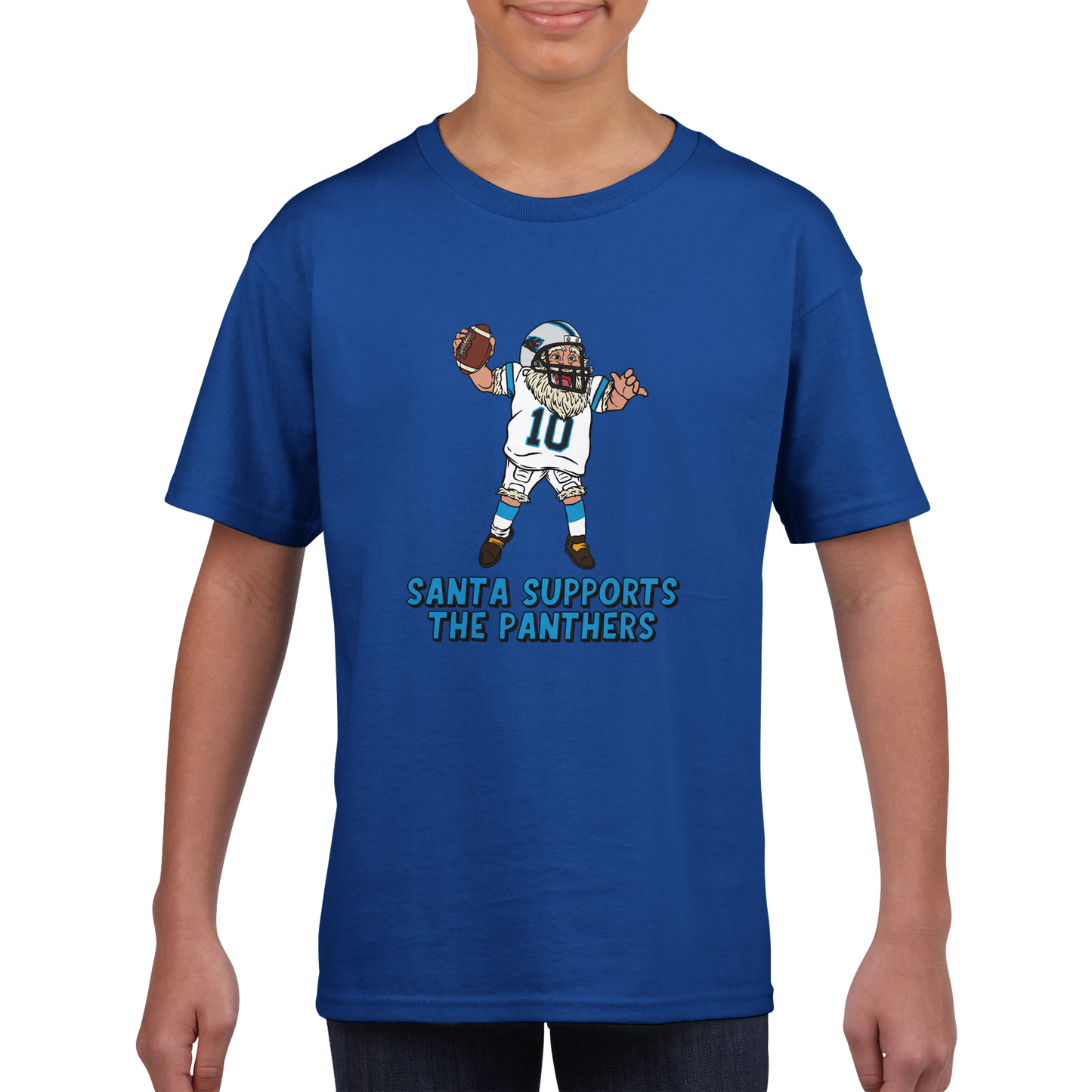 Carolina Panthers Kids Crewneck Santa T-shirt