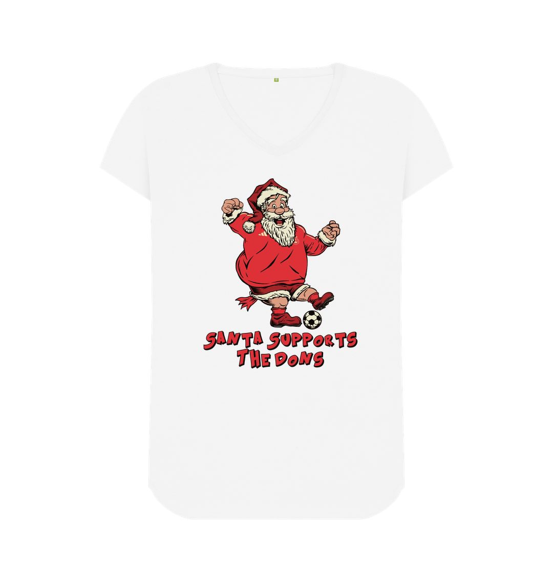 White Aberdeen Women's Santa V-neck T-shirt