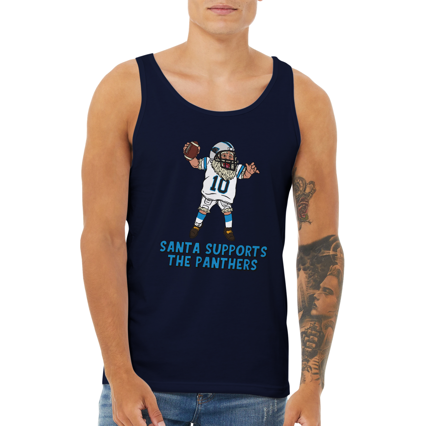 Carolina Panthers Unisex Santa Tank Top