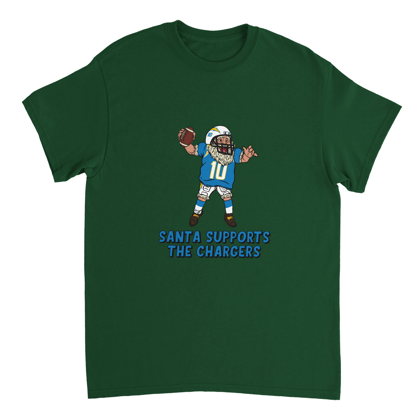 Los Angeles Chargers Unisex Crewneck Santa T-shirt